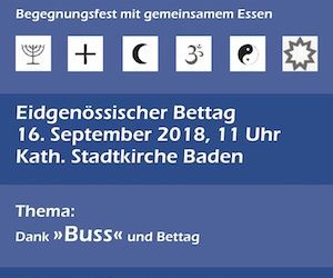 Gebet der Religionen in Baden am 16. September 2018