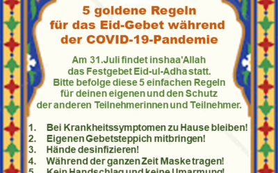 Fünf Goldene Regeln für das bevorstehende Eid-ul-Adha-Festgebet